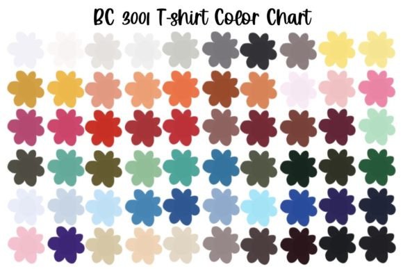 Bella Canvas T-shirt Color Chart