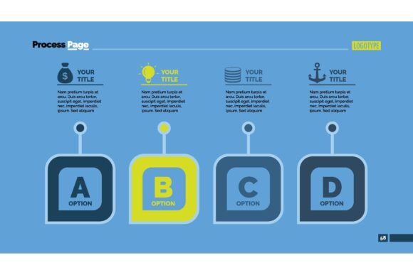 Four Letters Process Chart Slide Template: Clarity Meets Creativity