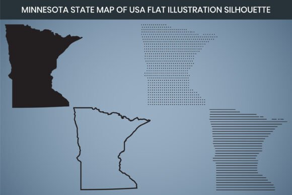 Minnesota State Hand Drawn Outline Map