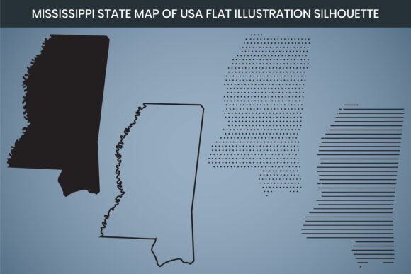 Mississippi State Hand Drawn Outline Map