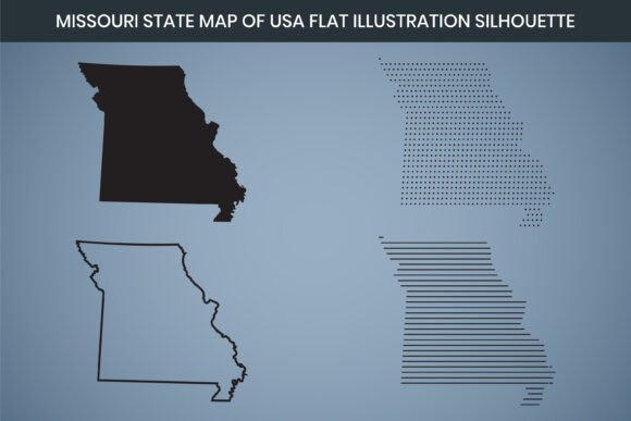 Missouri State Hand Drawn Outline Map US