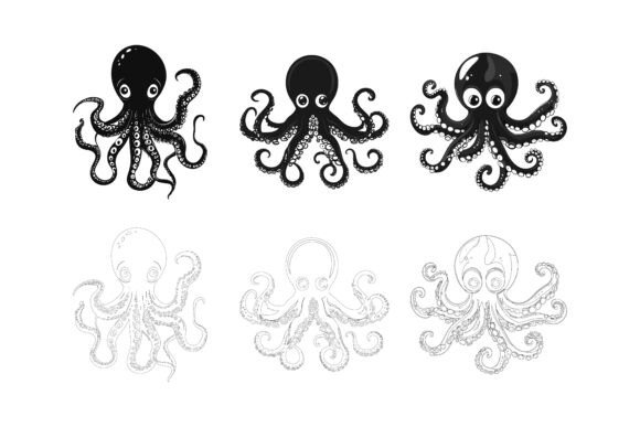 Octopus Silhouette Vector Art: Versatile Ocean-Inspired Graphics