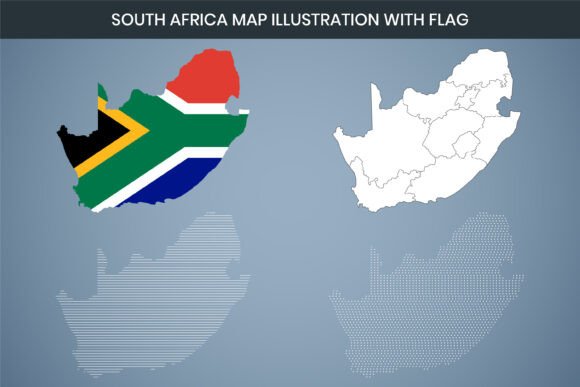 South Africa Map Illustration with Flag: A Versatile Visual Resource for Creatives and Professionals