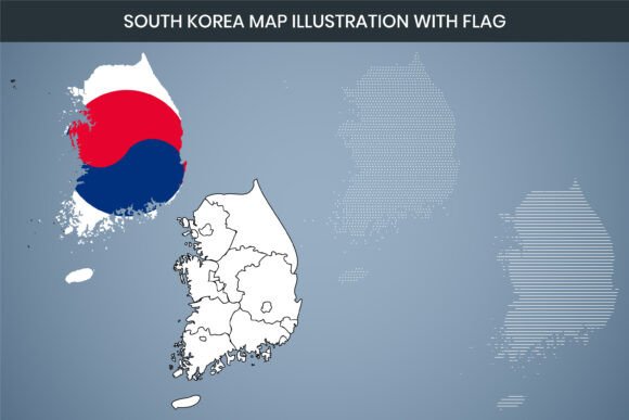 South Korea Map Illustration with Flag: A High-Utility Digital Asset for Precision-Driven Projects