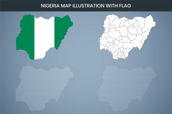 Unlocking Creative Potential with a Nigeria Map Illustration Featuring the National Flag