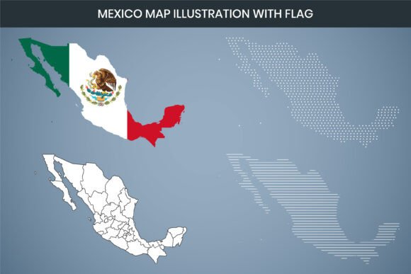 Unlocking Creative Potential with Mexico Map Illustration with Flag