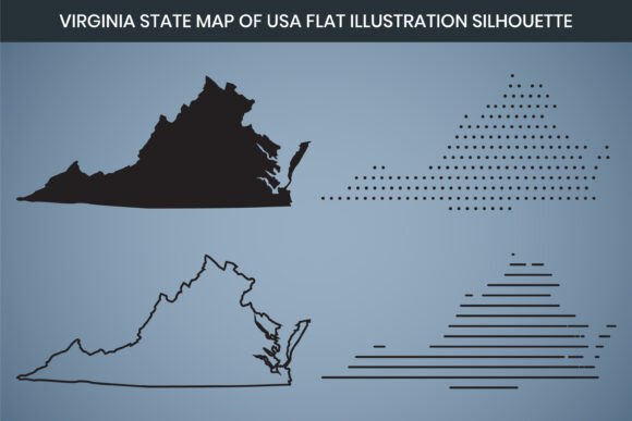 Virginia State Hand Drawn Outline Map US