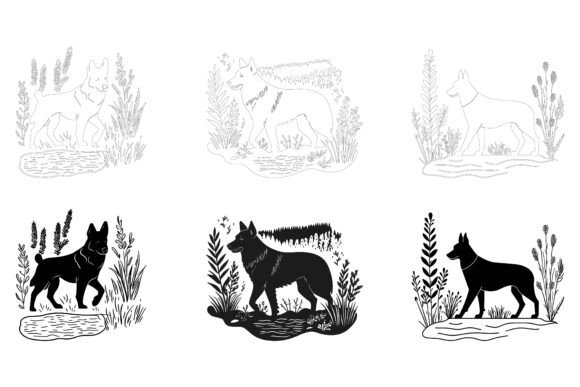 Wild Fox Silhouettes in Modern Design